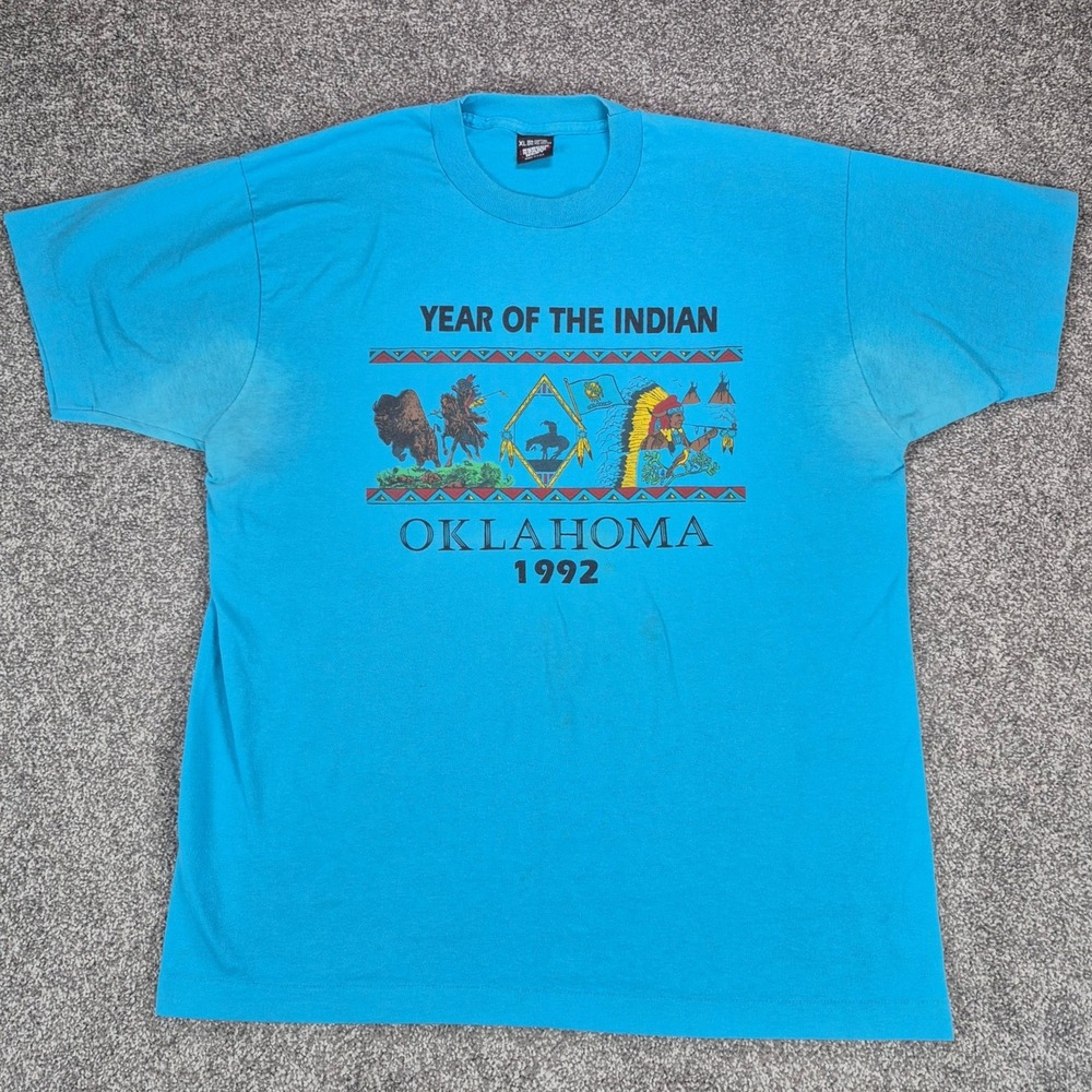 Vintage Screen Stars T-Shirt Men XL Blue Oklahoma 1992 Single Stitch Made in USA